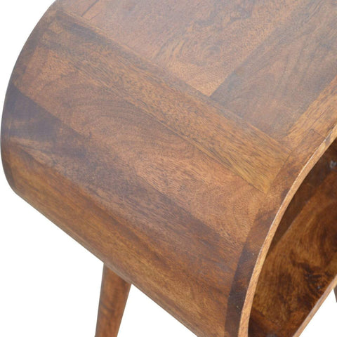 Chestnut Circular Open Bedside Sleeping Artisan Furniture 