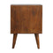 Chestnut Cube Carved Bedside Sleeping Artisan Furniture 