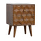 Chestnut Cube Carved Bedside Sleeping Artisan Furniture 