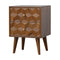 Chestnut Cube Carved Bedside Sleeping Artisan Furniture 