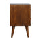 Chestnut Cube Carved Bedside Sleeping Artisan Furniture 