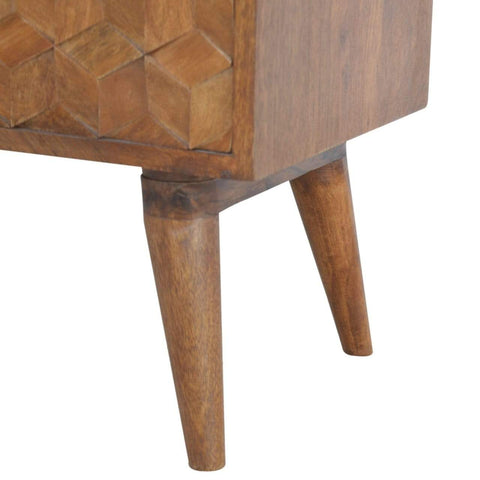 Chestnut Cube Carved Media Unit Living Artisan Furniture 