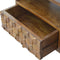 Chestnut Cube Carved TV Unit Living Artisan Furniture 