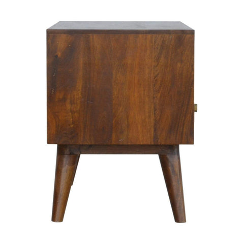 Chestnut Cube Carved TV Unit Living Artisan Furniture 