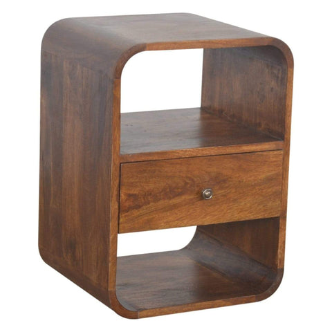 Chestnut Curved Edge Bedside Sleeping Artisan Furniture 