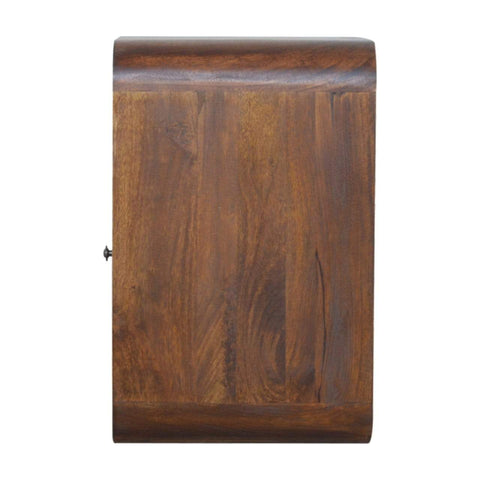 Chestnut Curved Edge Bedside Sleeping Artisan Furniture 