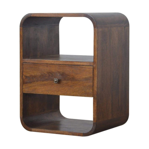 Chestnut Curved Edge Bedside Sleeping Artisan Furniture 
