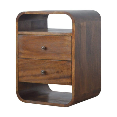 Chestnut Curved Edge with 2 Drawers Sleeping Artisan Furniture 