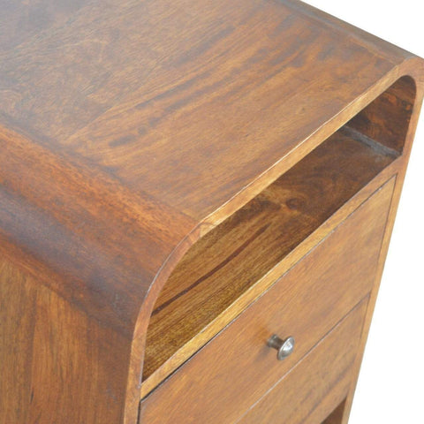 Chestnut Curved Edge with 2 Drawers Sleeping Artisan Furniture 