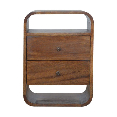 Chestnut Curved Edge with 2 Drawers Sleeping Artisan Furniture 