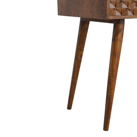 Chestnut Diamond Carved Console Table Living Artisan Furniture 