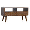 Chestnut Diamond Carved TV Unit Living Artisan Furniture 