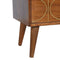 Chestnut Gold Inlay Abstract Bedside Sleeping Artisan Furniture 