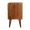 Chestnut Gold Inlay Abstract Bedside Sleeping Artisan Furniture 