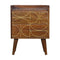 Chestnut Gold Inlay Abstract Bedside Sleeping Artisan Furniture 