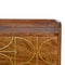 Chestnut Gold Inlay Abstract Bedside Sleeping Artisan Furniture 