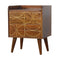 Chestnut Gold Inlay Abstract Bedside Sleeping Artisan Furniture 
