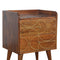 Chestnut Gold Inlay Abstract Bedside Sleeping Artisan Furniture 