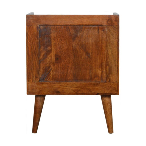 Chestnut Gold Inlay Abstract Bedside Sleeping Artisan Furniture 