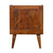 Chestnut Gold Inlay Abstract Bedside Sleeping Artisan Furniture 