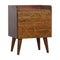 Chestnut Gold Inlay Abstract Bedside Sleeping Artisan Furniture 
