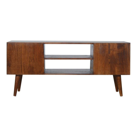 Chestnut Gold Inlay Abstract Media Unit Living Artisan Furniture 