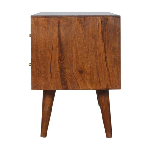Chestnut Gold Inlay Abstract Media Unit Living Artisan Furniture 