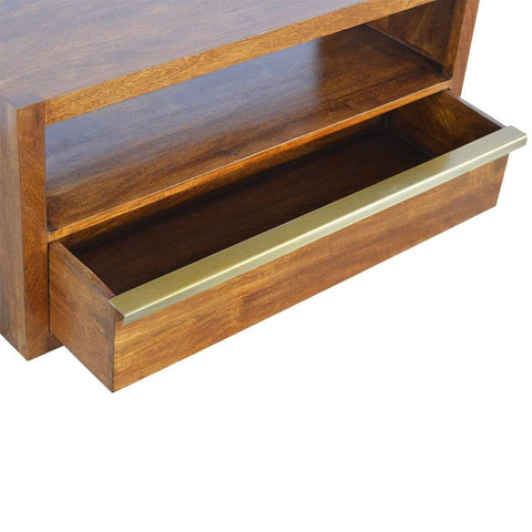 Chestnut Media Unit with Gold Bar Living Artisan Furniture 