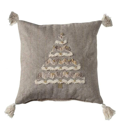 Christmas Tree Tassel Cushion Natural Accessories Regency Studio 
