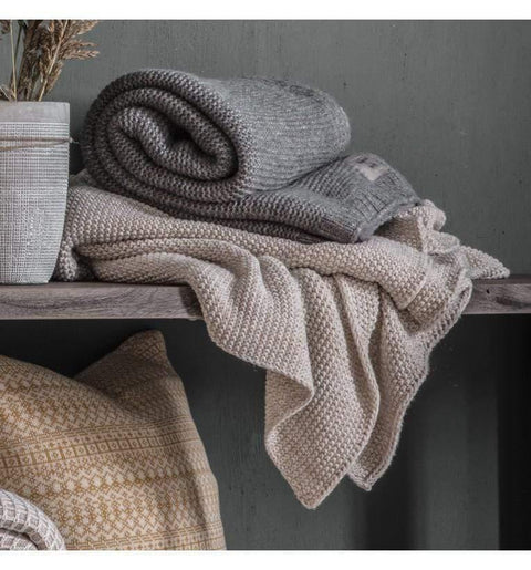 Chunky Knitted Throw Grey Accessories Regency Studio 