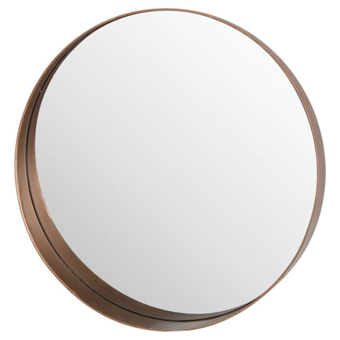 Circular Copper Finish Mirror With Protruding Edge Mirrors Hill Interiors 