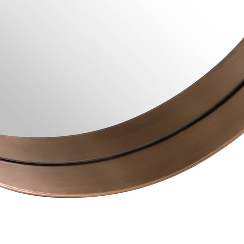 Circular Copper Finish Mirror With Protruding Edge Mirrors Hill Interiors 