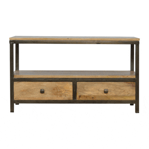 Coffee Table with Iron Base Living Artisan Furniture 
