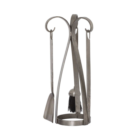 Contemporary Fire Companion Set In Antique Pewter Accessories Hill Interiors 
