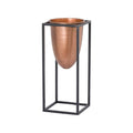 Copper Bullet Planter On Black Frame Accessories Hill Interiors 