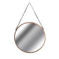 Copper Rimmed Round Hanging Wall Mirror With Black Strap Mirrors Hill Interiors 