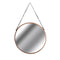 Copper Rimmed Round Hanging Wall Mirror With Black Strap Mirrors Hill Interiors 