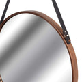 Copper Rimmed Round Hanging Wall Mirror With Black Strap Mirrors Hill Interiors 