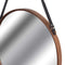 Copper Rimmed Round Hanging Wall Mirror With Black Strap Mirrors Hill Interiors 