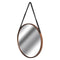 Copper Rimmed Round Hanging Wall Mirror With Black Strap Mirrors Hill Interiors 