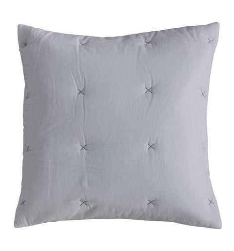 Cotton Stitch Cushion White Silver Accessories Regency Studio 