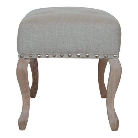 Cream Upholstered Studded Hallway Bench Living Artisan Furniture 