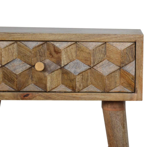Cube Carved Bedside Sleeping Artisan Furniture 