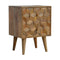 Cube Carved Bedside with 2 Drawers Sleeping Artisan Furniture 