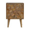 Cube Carved Bedside with 2 Drawers Sleeping Artisan Furniture 