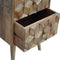 Cube Carved Bedside with 2 Drawers Sleeping Artisan Furniture 