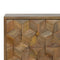 Cube Carved Bedside with 2 Drawers Sleeping Artisan Furniture 