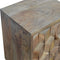 Cube Carved Bedside with 2 Drawers Sleeping Artisan Furniture 