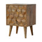 Cube Carved Bedside with 2 Drawers Sleeping Artisan Furniture 