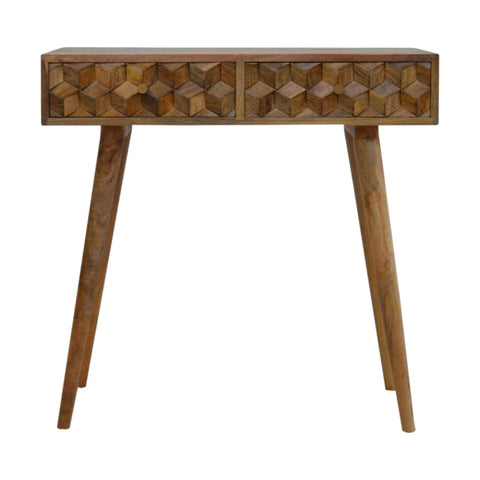Cube Carved Console Table Living Artisan Furniture 